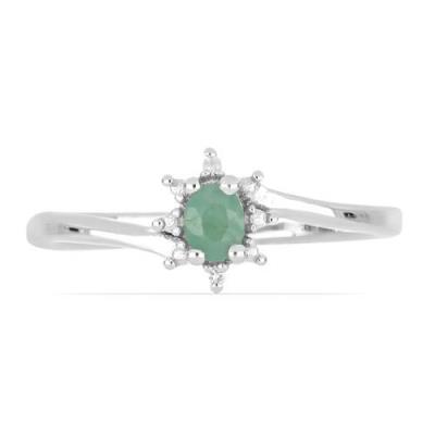 BUY EMERALD GEMSTONE HALO RING IN 925 SILVER